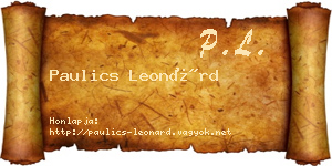 Paulics Leonárd névjegykártya